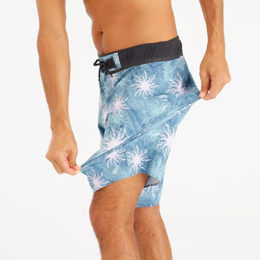 Surfing Long Boardshorts - 900 TIE, Blue, No Color, medium