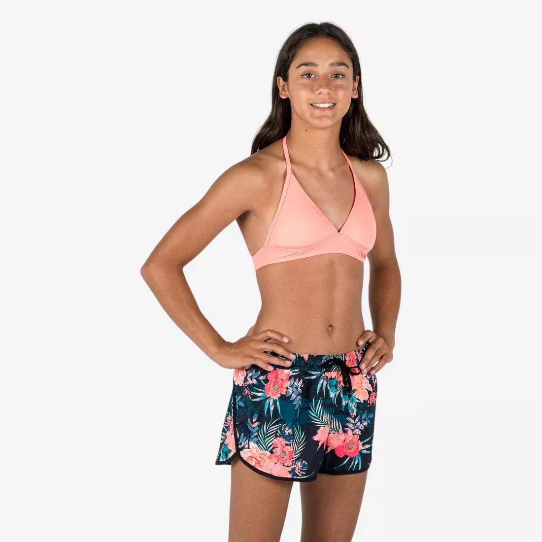 Kids Girls Surfing Swim Shorts, Purple, 5401_000, large image number 4