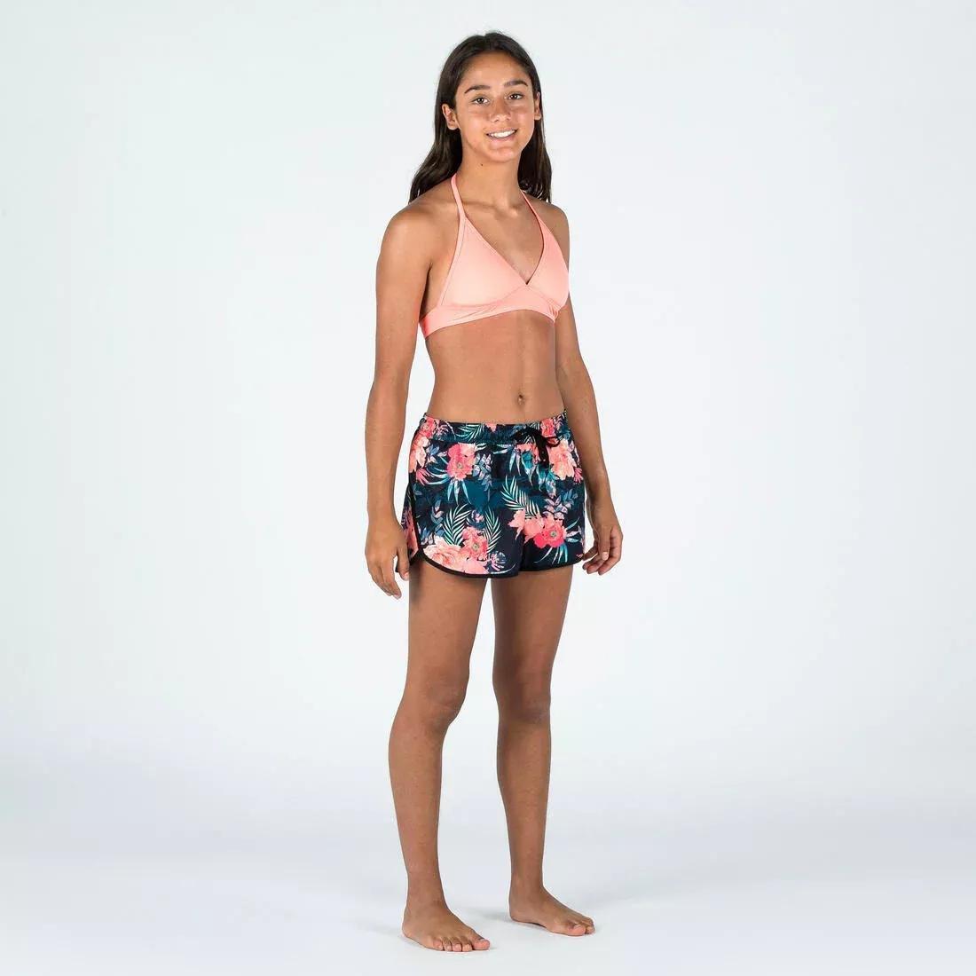 Kids Girls Surfing Swim Shorts, Purple, 5401_000, large image number 5