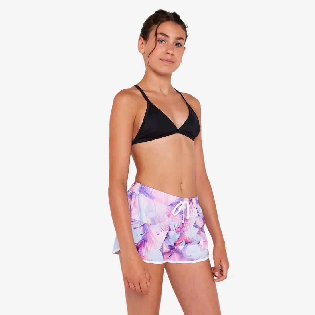 Kids Girls Surfing Swim Shorts, Purple, 5401_000, large image number 7