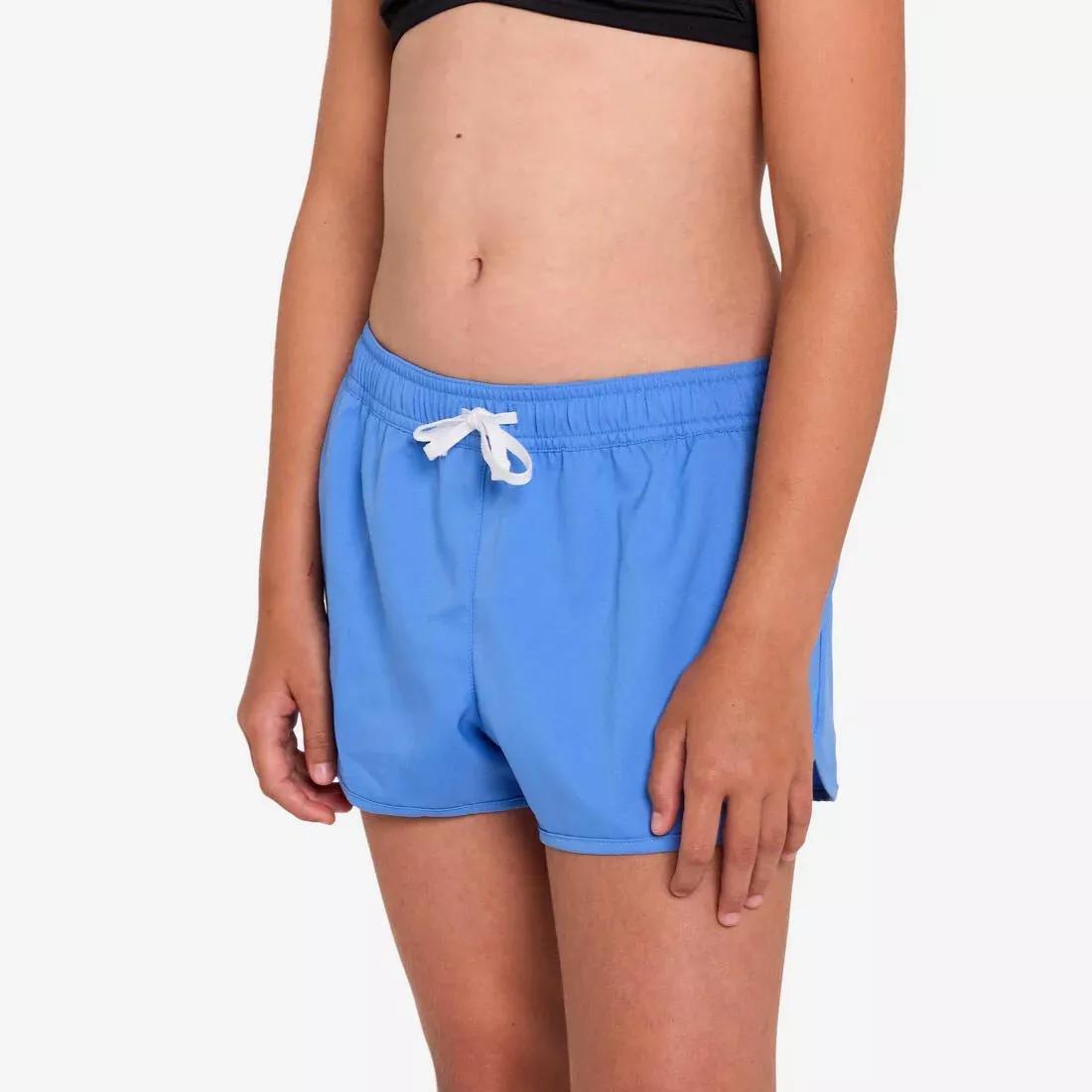 BLUE Girls' kids' surfing swim shorts, No Color, large image number 0
