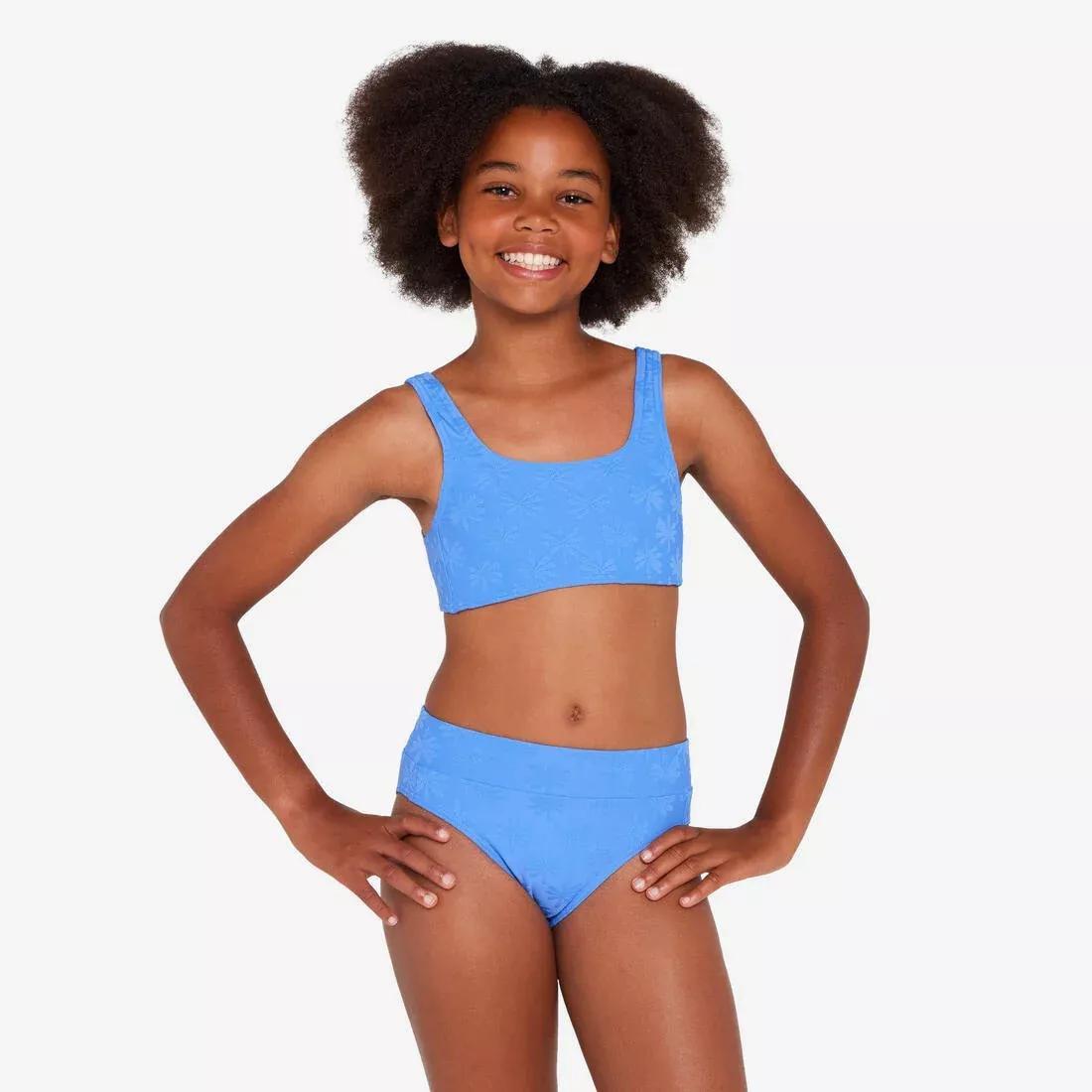 Kids Girls 2-Piece Surf Bralette High-Waisted - 500 Lao Miami, Blue, 5401_000, medium