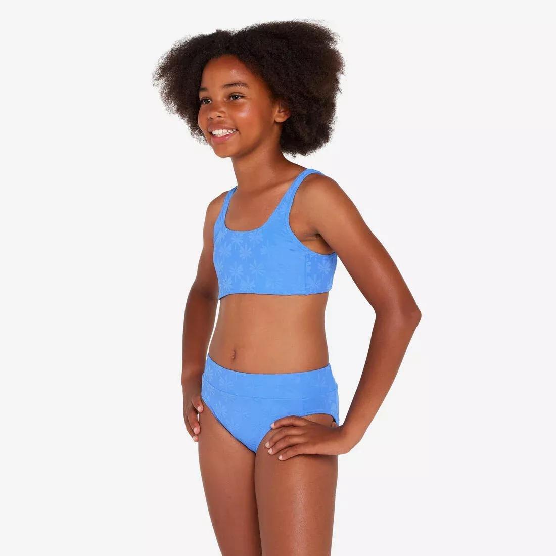 Kids Girls 2-Piece Surf Bralette High-Waisted - 500 Lao Miami, Blue, 5401_000, large image number 3