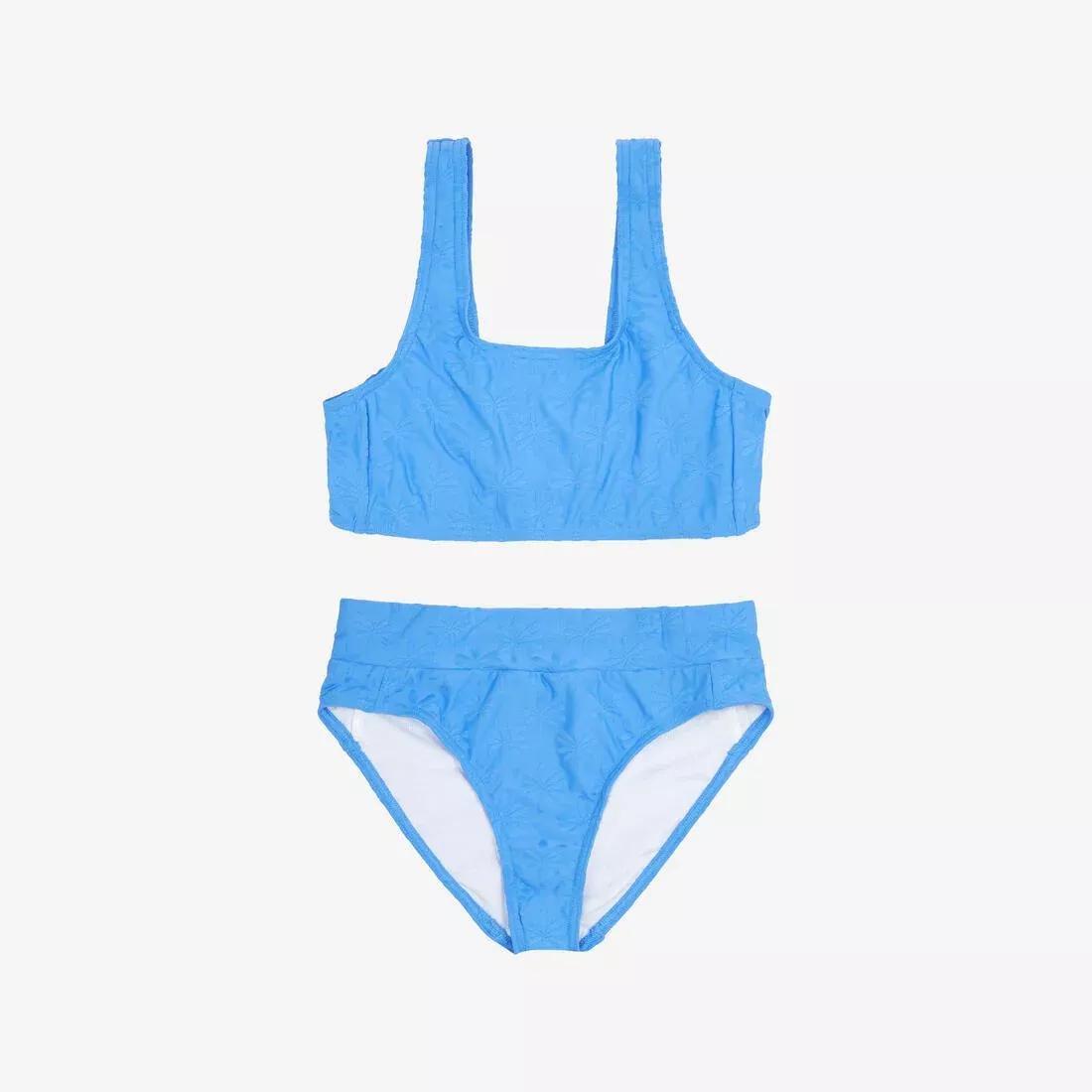 Kids Girls 2-Piece Surf Bralette High-Waisted - 500 Lao Miami, Blue, 5401_000, large image number 6