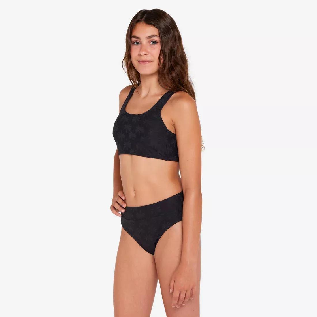 Kids Girls  2-piece surf bralette high-waisted - 500 Lao miami lavender, Beige, No Color, large image number 2