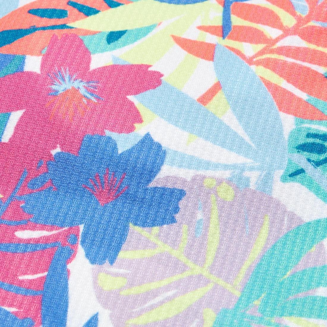 Kids Girls One-Piece Surf Swimsuit With Cross-Over Straps - 500 Caly, Turquoise, 5401_000, large image number 5