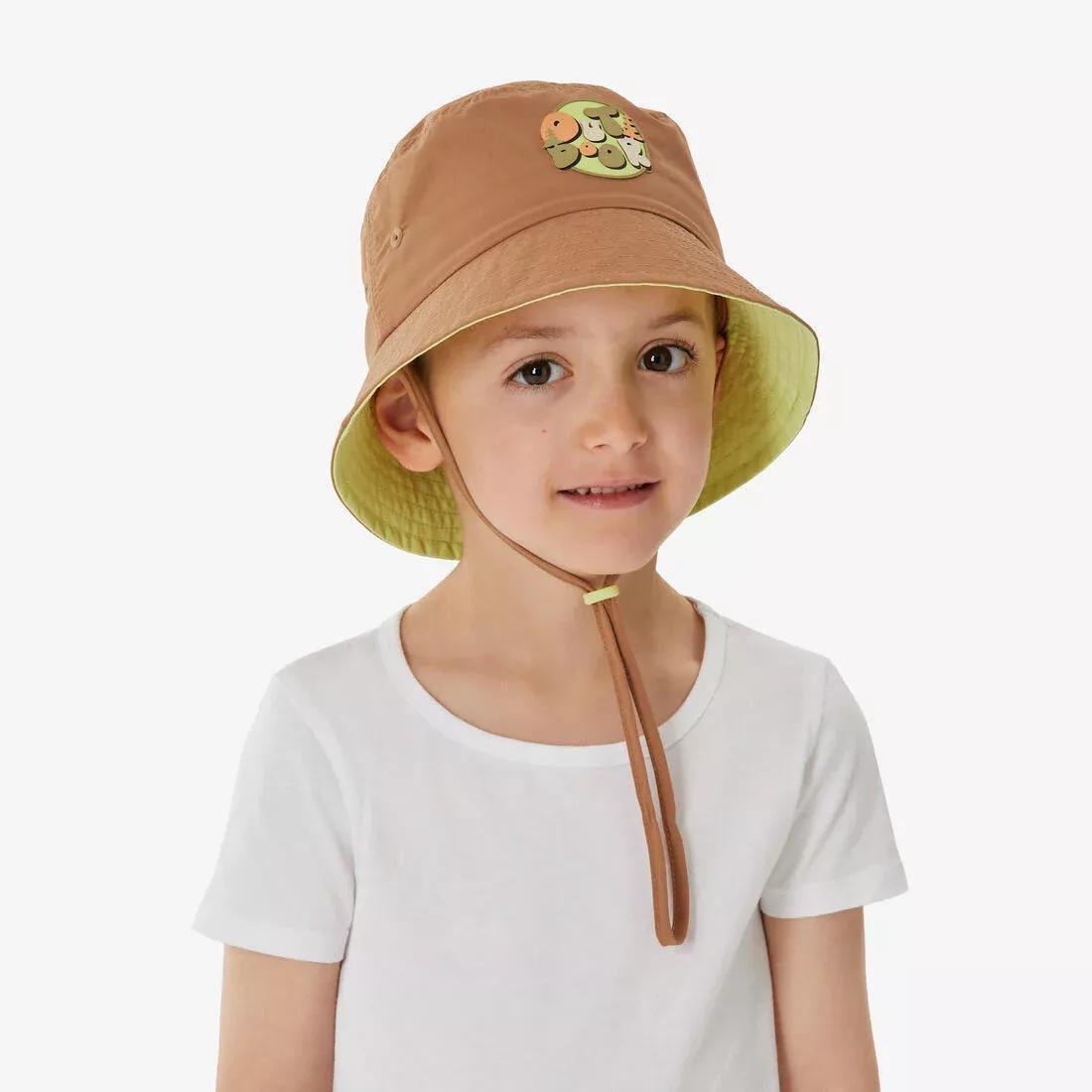Kids Unisex hiking hat - MH500, Brown, No Color, medium