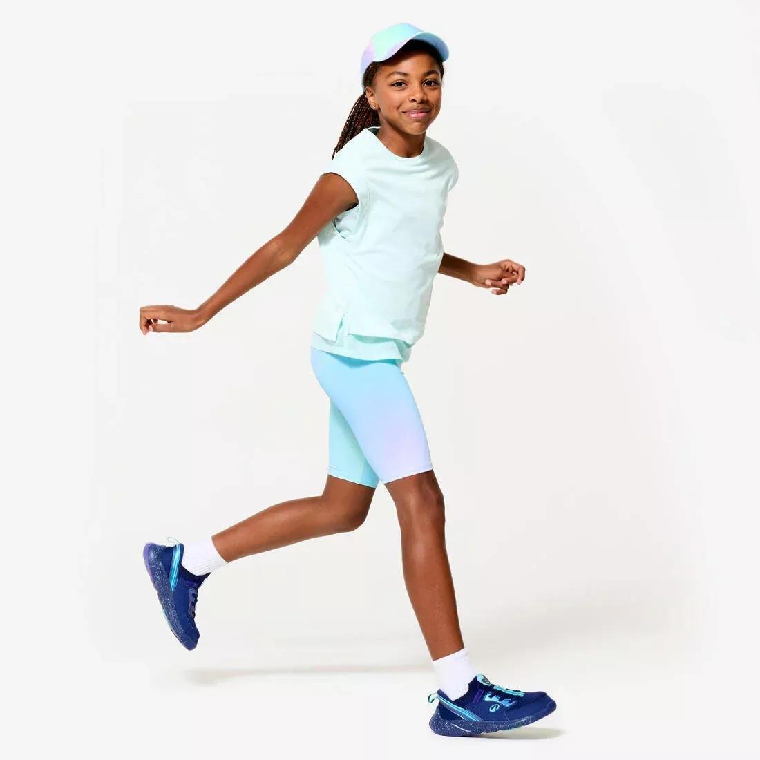 Kids Girls Multisports Stretchy Breathable Cycling Shorts - Arctic Print, Purple, No Color, medium