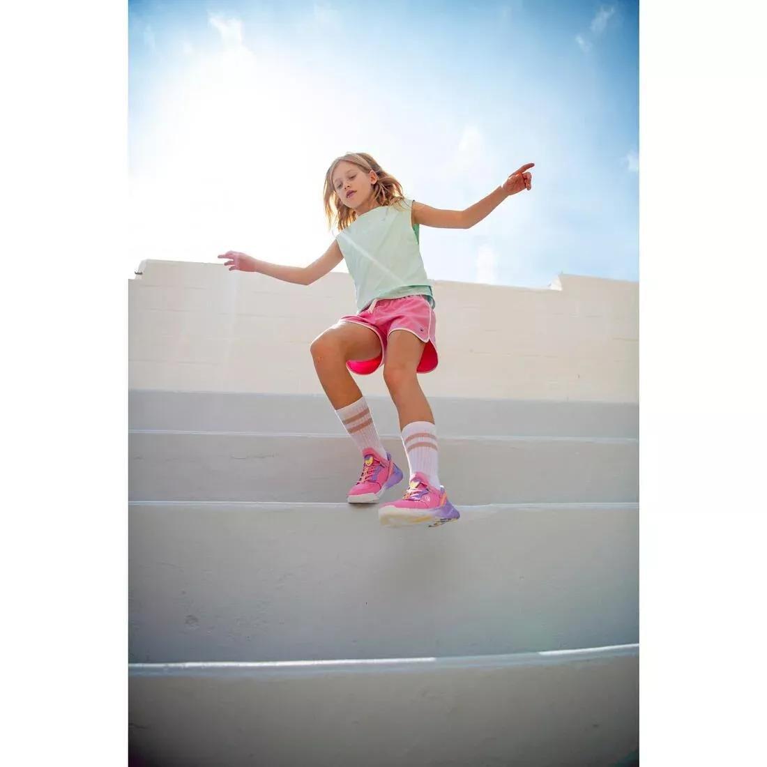 Kids Girls Multisports Breathable 2-In-1 T-Shirt, Green, No Color, large image number 9
