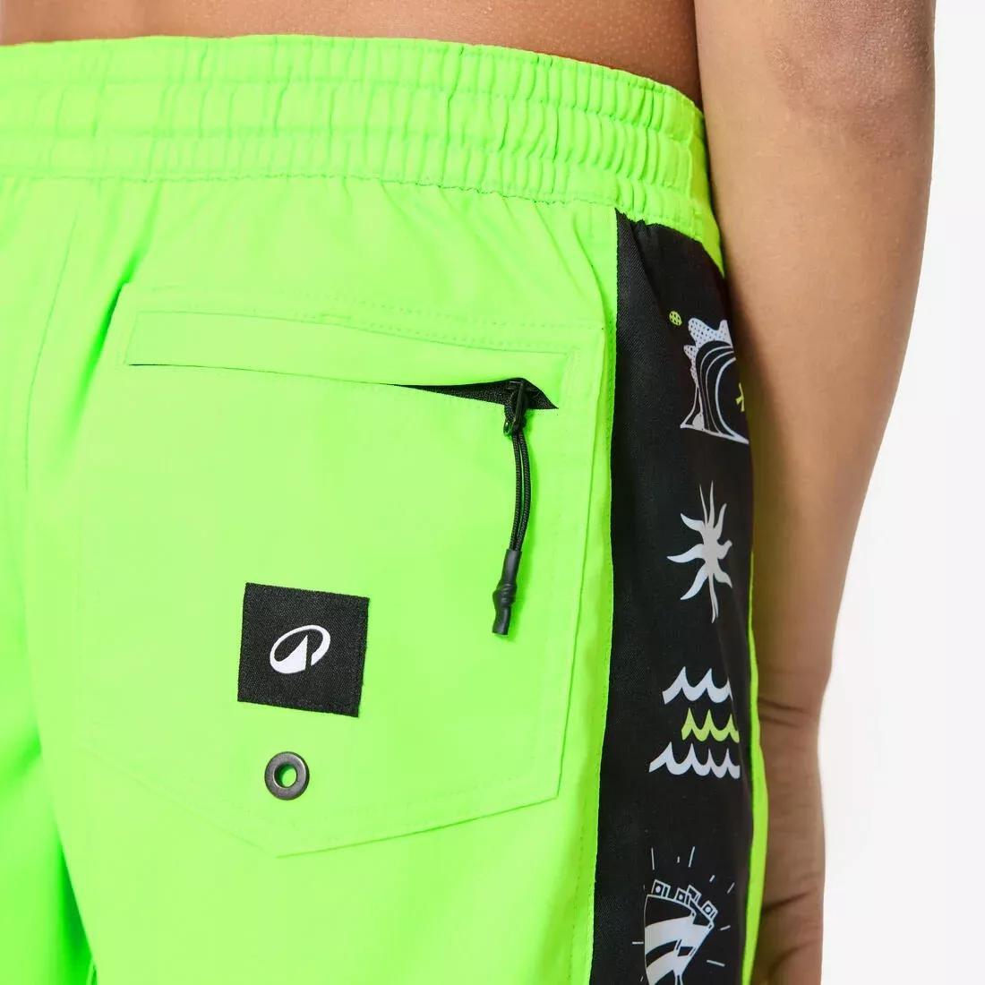 Kids Boys Surfing Boardshorts - 900 Band, Green, 5401_000, large image number 1