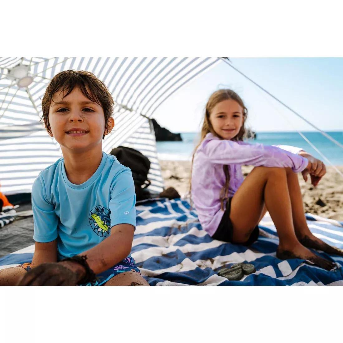 LAVENDER PURPLE Kids' surfing anti-UV printed water T-Shirt, No Color, large image number 9