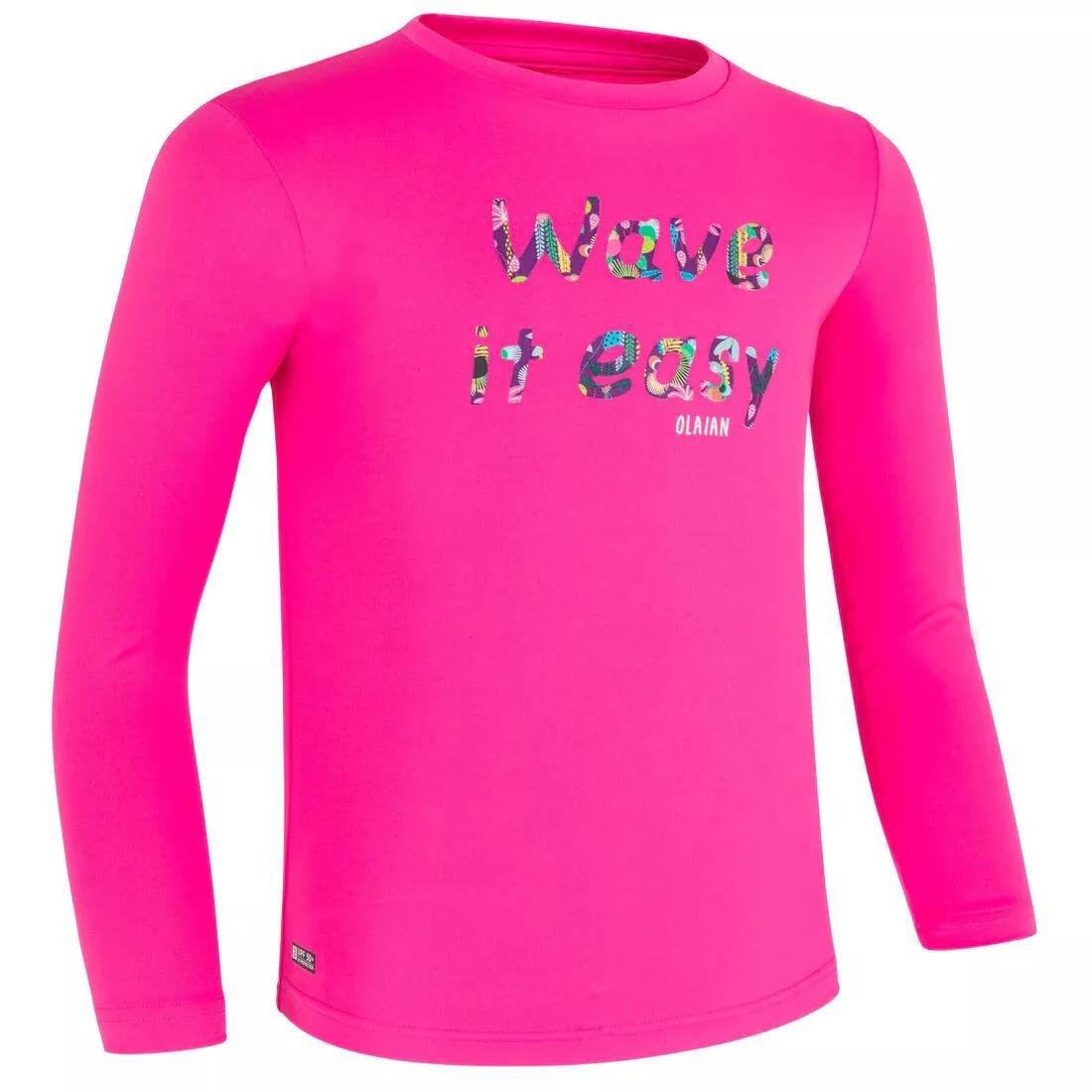 PINK kids' surfing anti-UV long-sleeved printed water T-shirt, No Color, large image number 8