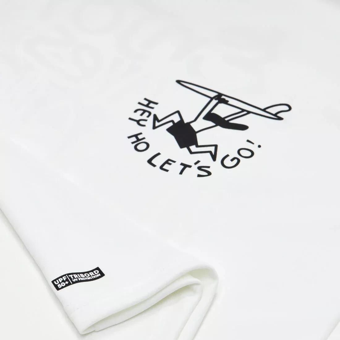 WHITE Kids' surfing long sleeve UV-protection t-shirt - 100 Vibes parme, No Color, large image number 6