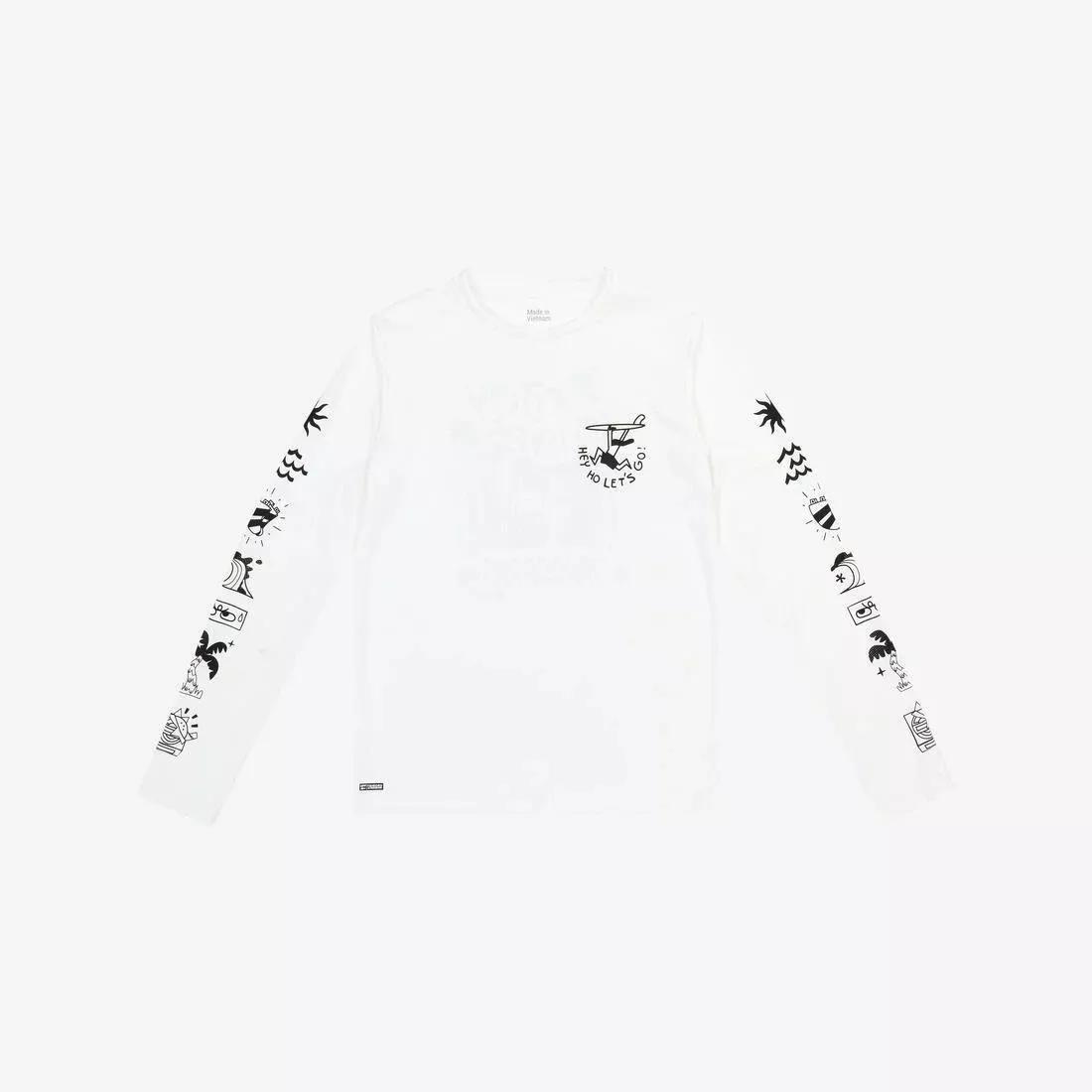 BLACK Kids' surfing long sleeve UV-protection t-shirt - 100 Vibes parme, No Color, large image number 5