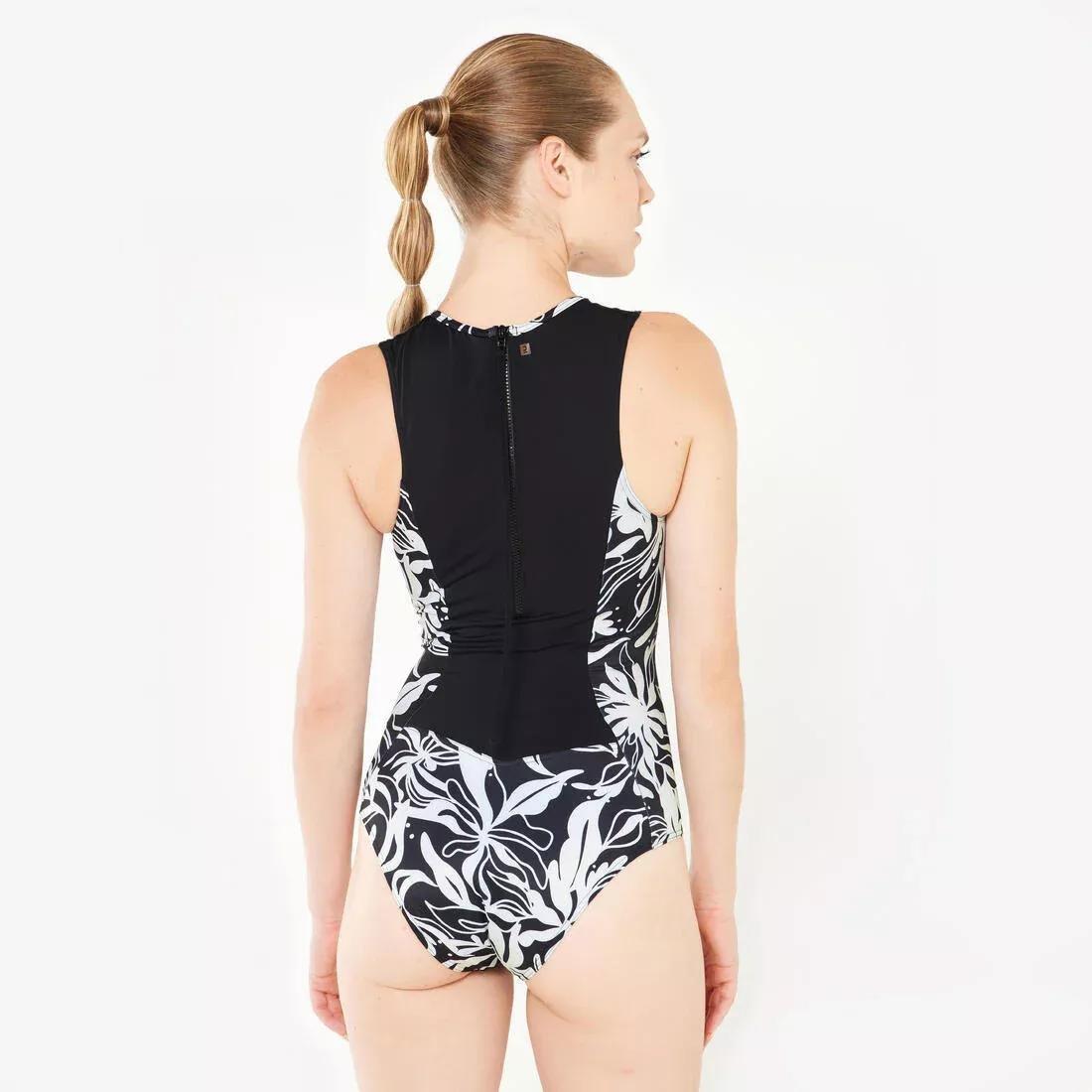 Women Surfing 1-Piece Swimsuit - Carla, Black, No Color, large image number 4