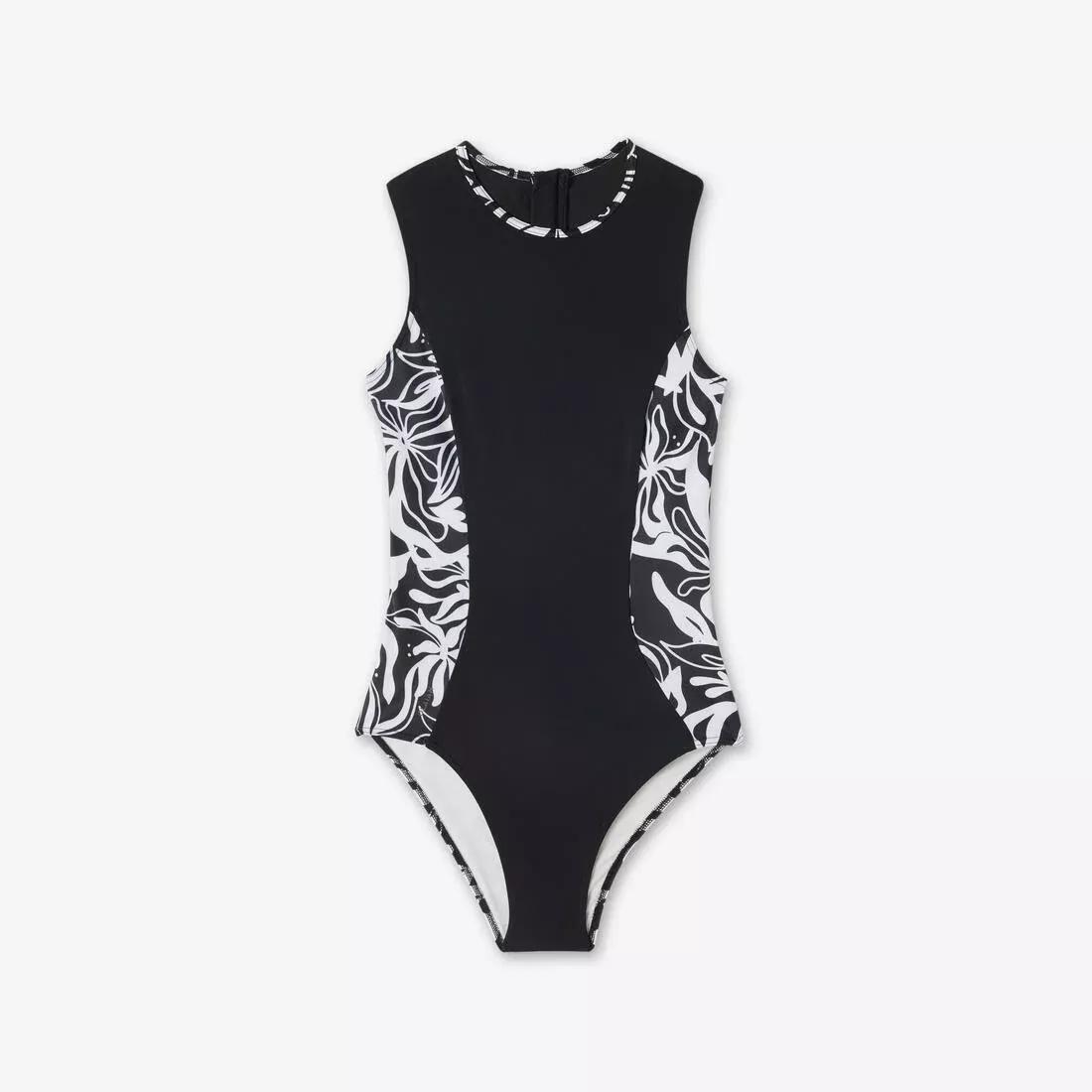 Women Surfing 1-Piece Swimsuit - Carla, Black, No Color, large image number 6