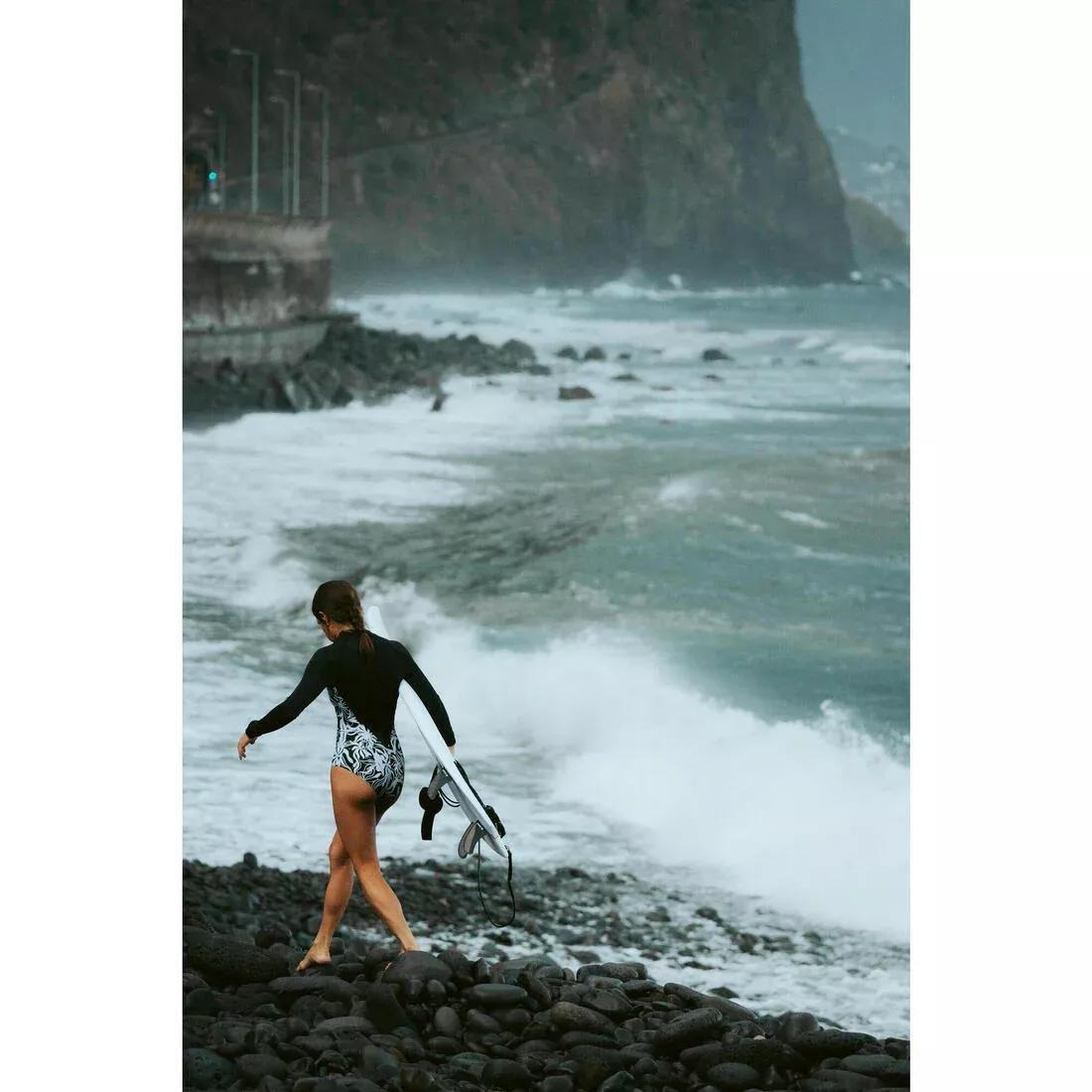 Women Surfing Long Sleeve 1-Piece Swimsuit - Dani, Black, No Color, large image number 7