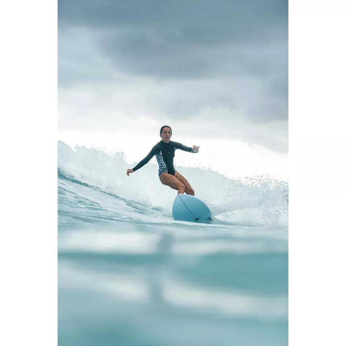 Women Surfing Long Sleeve 1-Piece Swimsuit - Dani, Black, No Color, large image number 8