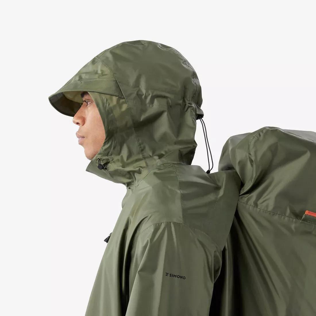 Adjustable rain and hiking poncho - 75 L max - MT900 2.0, Khaki, No Color, large image number 1