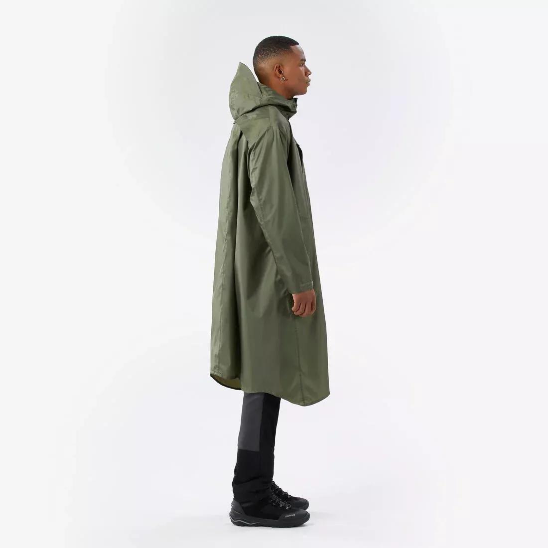 Adjustable rain and hiking poncho - 75 L max - MT900 2.0, Khaki, No Color, large image number 5