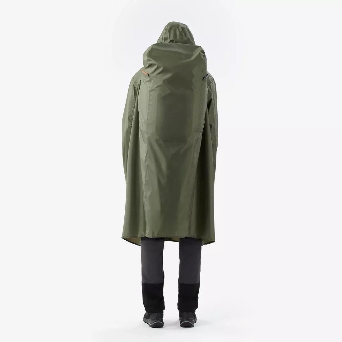 Adjustable rain and hiking poncho - 75 L max - MT900 2.0, Khaki, No Color, large image number 6
