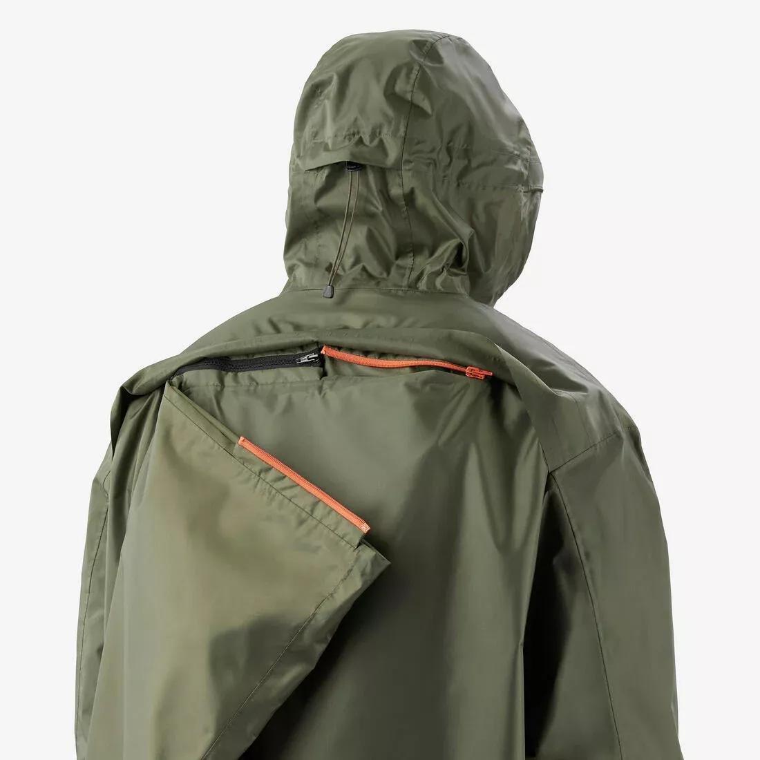 Adjustable rain and hiking poncho - 75 L max - MT900 2.0, Khaki, No Color, large image number 8
