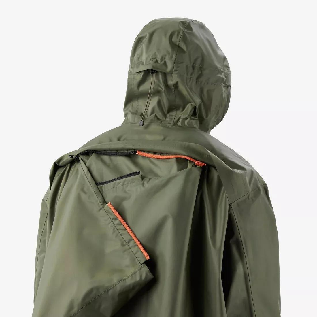 Adjustable rain and hiking poncho - 75 L max - MT900 2.0, Khaki, No Color, large image number 9