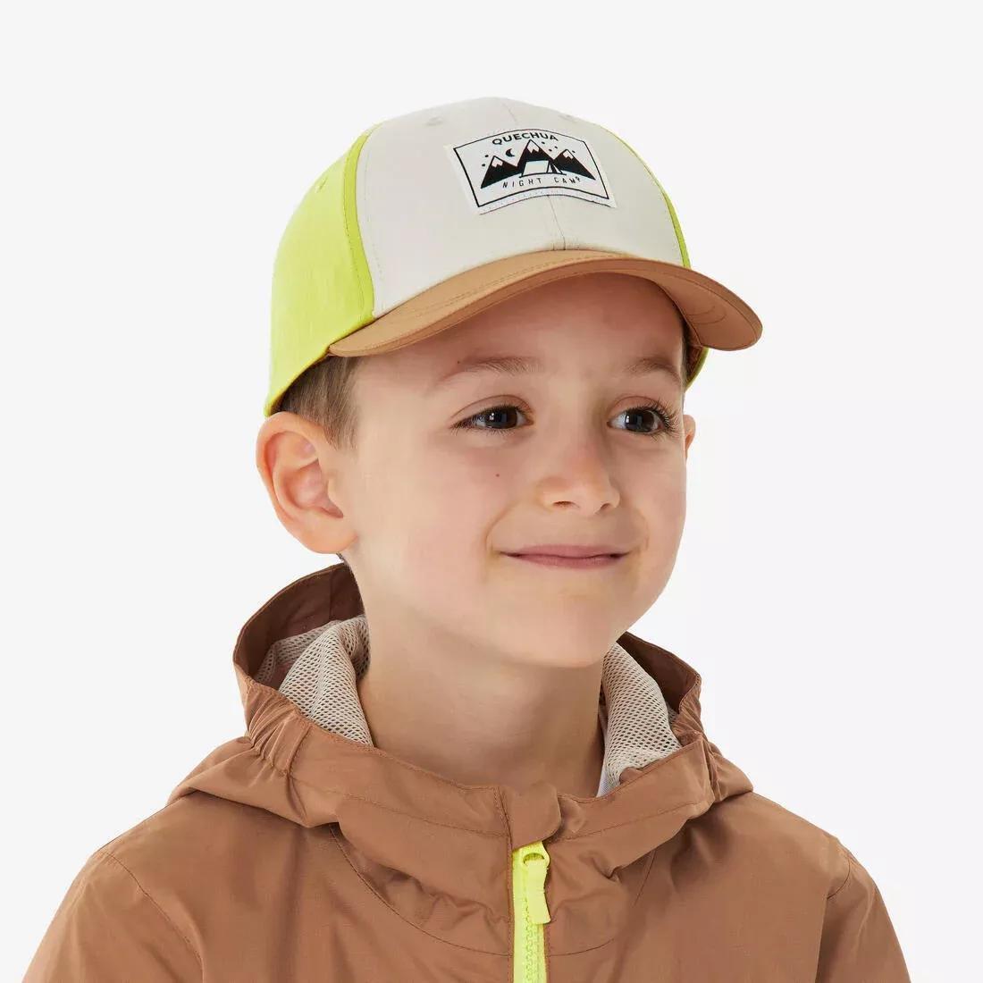 Kids Unisex Hiking Cap - MH100, Beige, No Color, medium