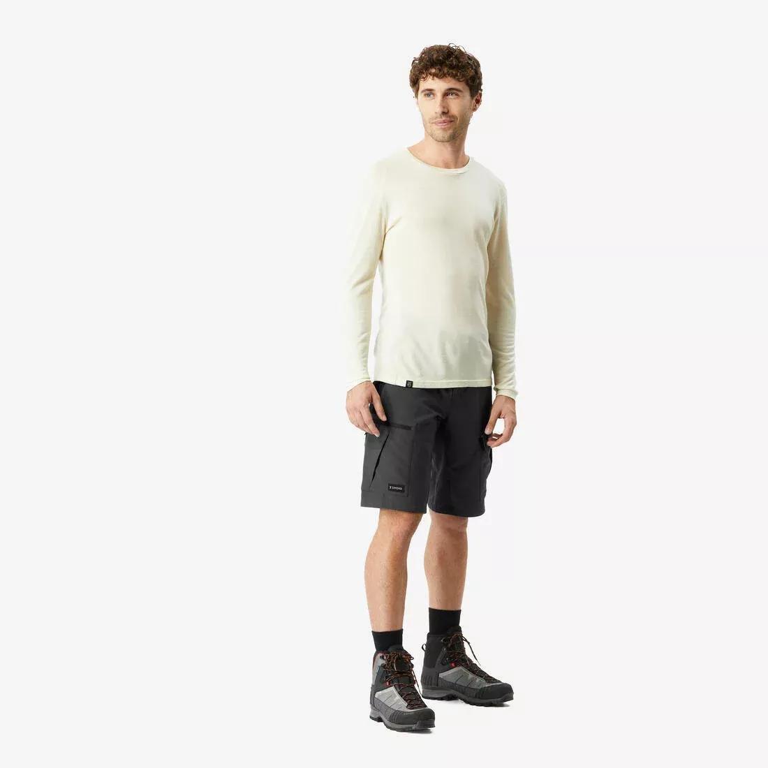 Men robust trekking shorts - MT500, Khaki, No Color, large image number 4