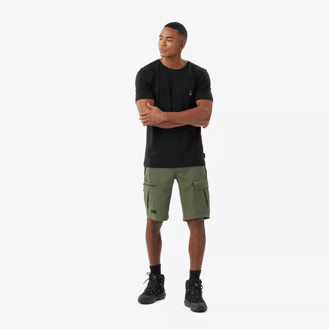Men robust trekking shorts - MT500, Khaki, No Color, large image number 7