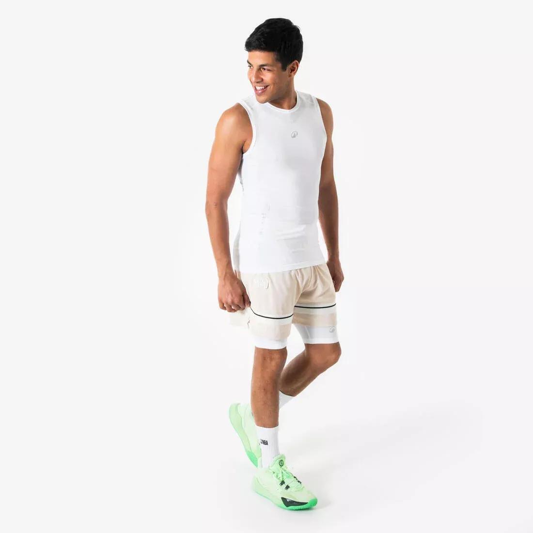 Men Sleeveless Basketball Base Layer Shirt Tank - 500 NBA, Black, No Color, large image number 3