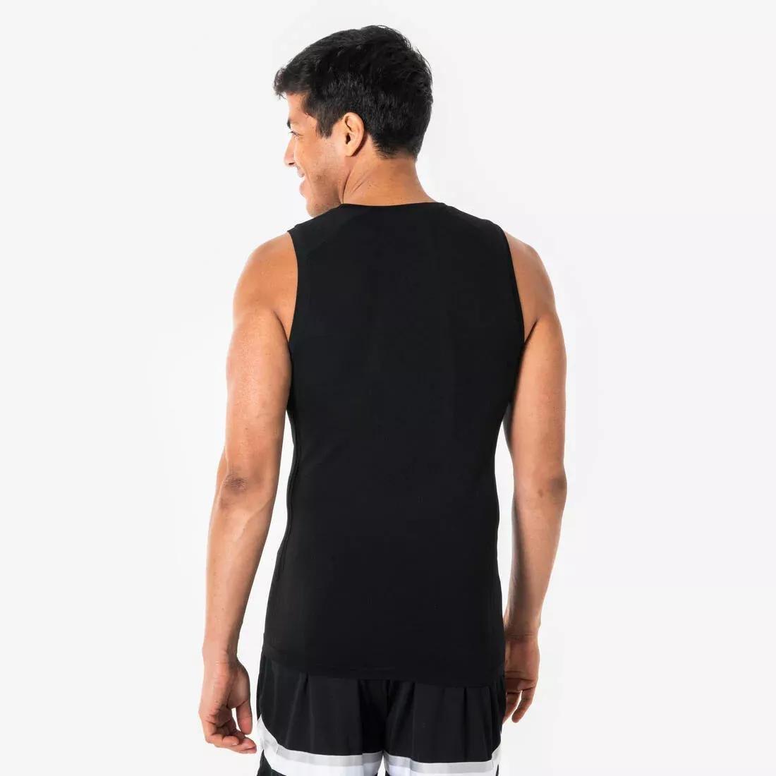 Men Sleeveless Basketball Base Layer Shirt Tank - 500 NBA, Black, No Color, large image number 6