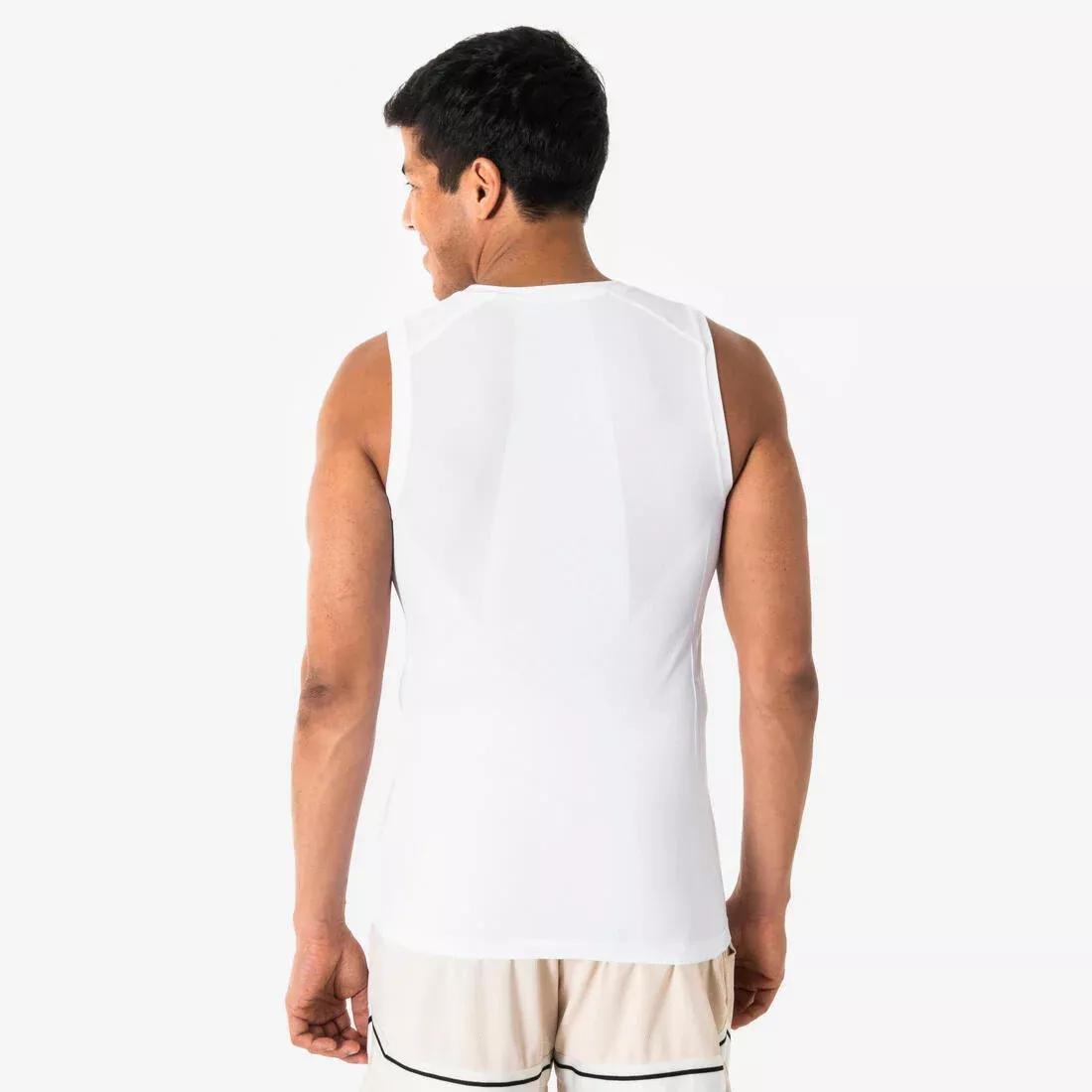 Men Sleeveless Basketball Base Layer Shirt Tank - 500 NBA, Black, No Color, large image number 7