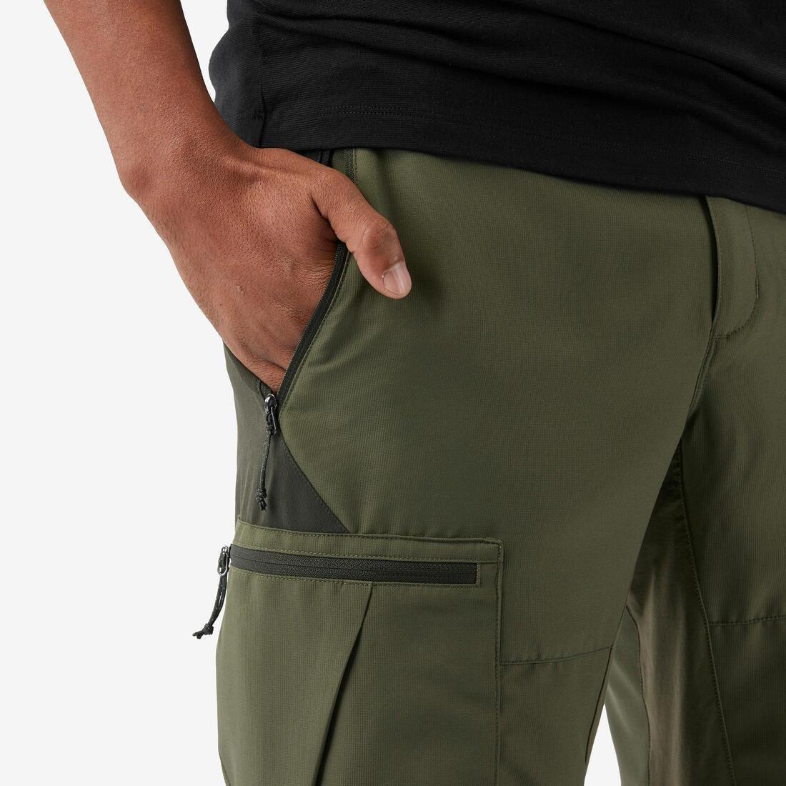 BRONZE KHAKI GREEN Men's durable trekking trousers - MT500, No Color, large image number 3