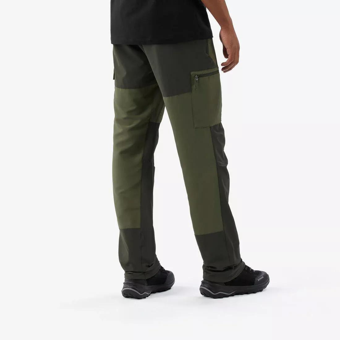 BRONZE KHAKI GREEN Men's durable trekking trousers - MT500, No Color, large image number 4