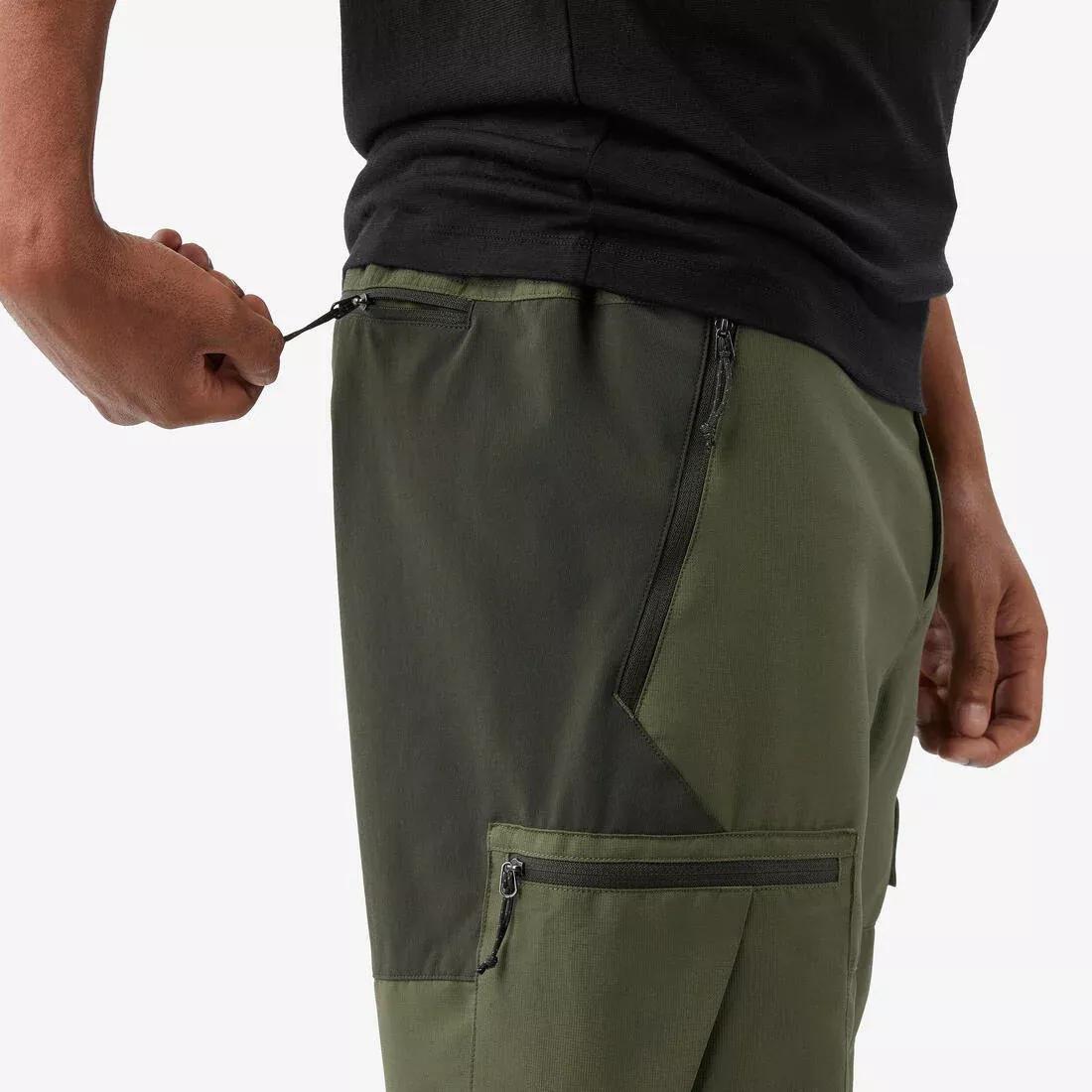 BRONZE KHAKI GREEN Men's durable trekking trousers - MT500, No Color, large image number 5