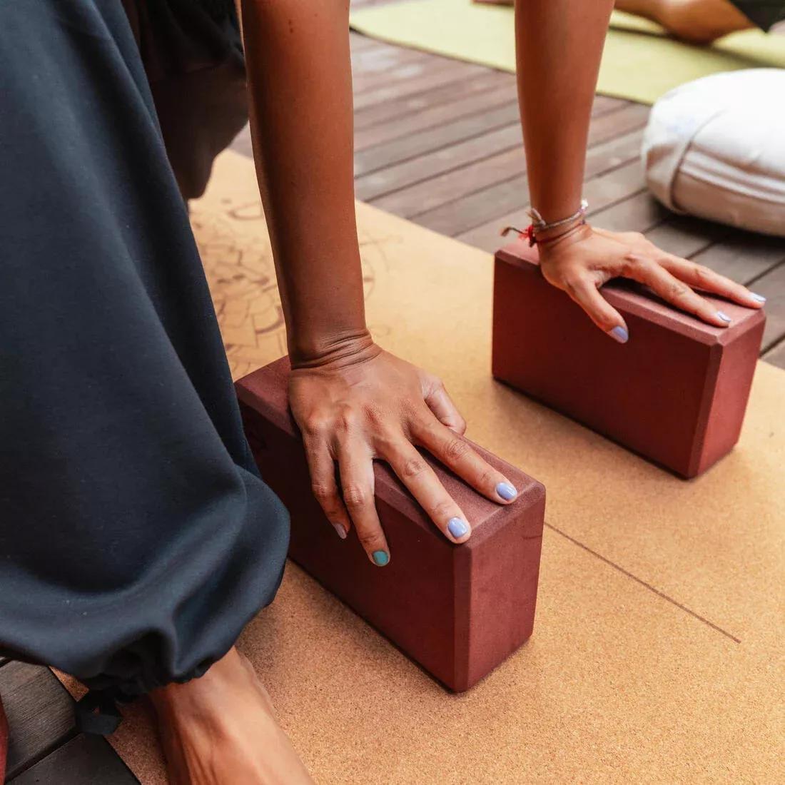 EUCALYPTUS GREEN Foam Yoga Block - Mahogany, No Color, medium