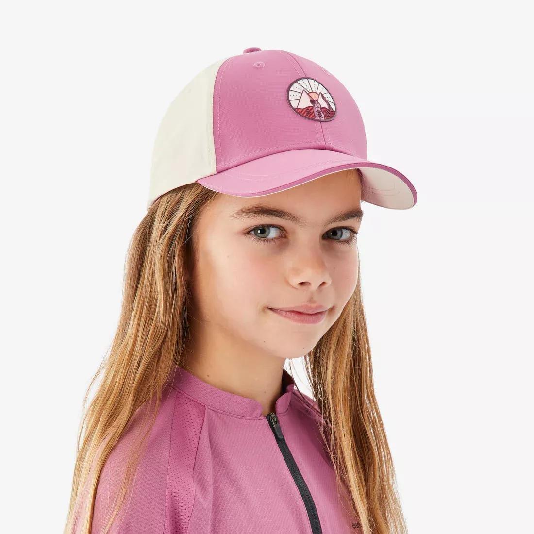 Kids Girls Hiking Cap - MH100, 7-15 Years, Pink, No Color, large image number 2