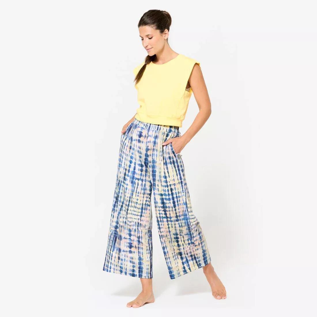 Women Yoga Retreat Bottoms, Blue, No Color, large image number 2