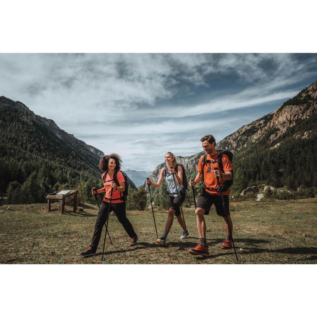 Men Short-Sleeved Hiking T-Shirt - MH500, Brown, No Color, medium