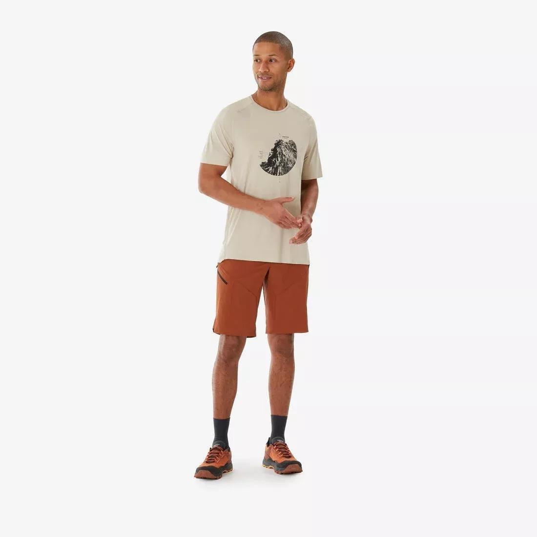 Men Long Hiking Shorts - MH500, Brown, No Color, medium