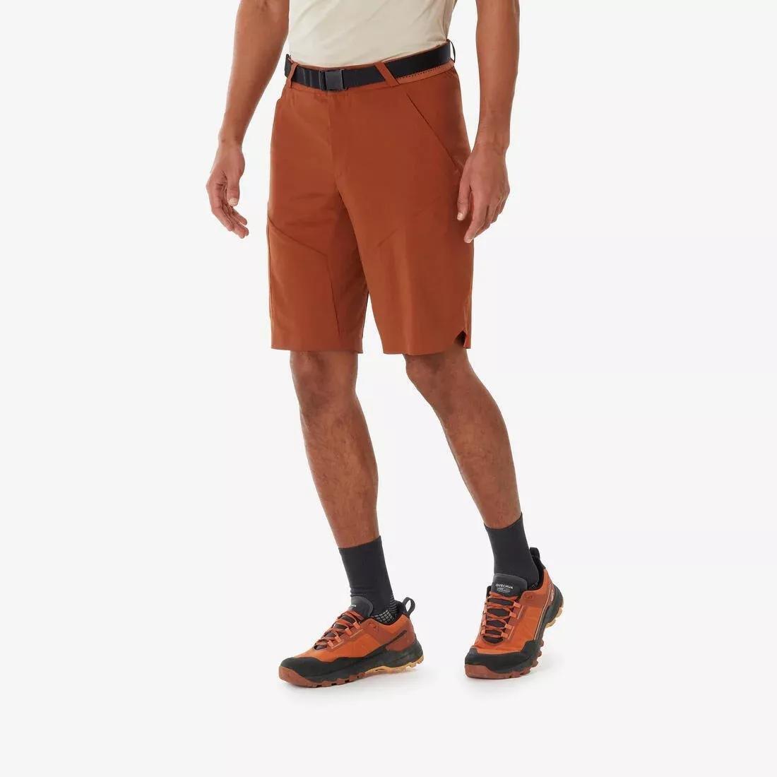 Men Long Hiking Shorts - MH500, Brown, No Color, large image number 4