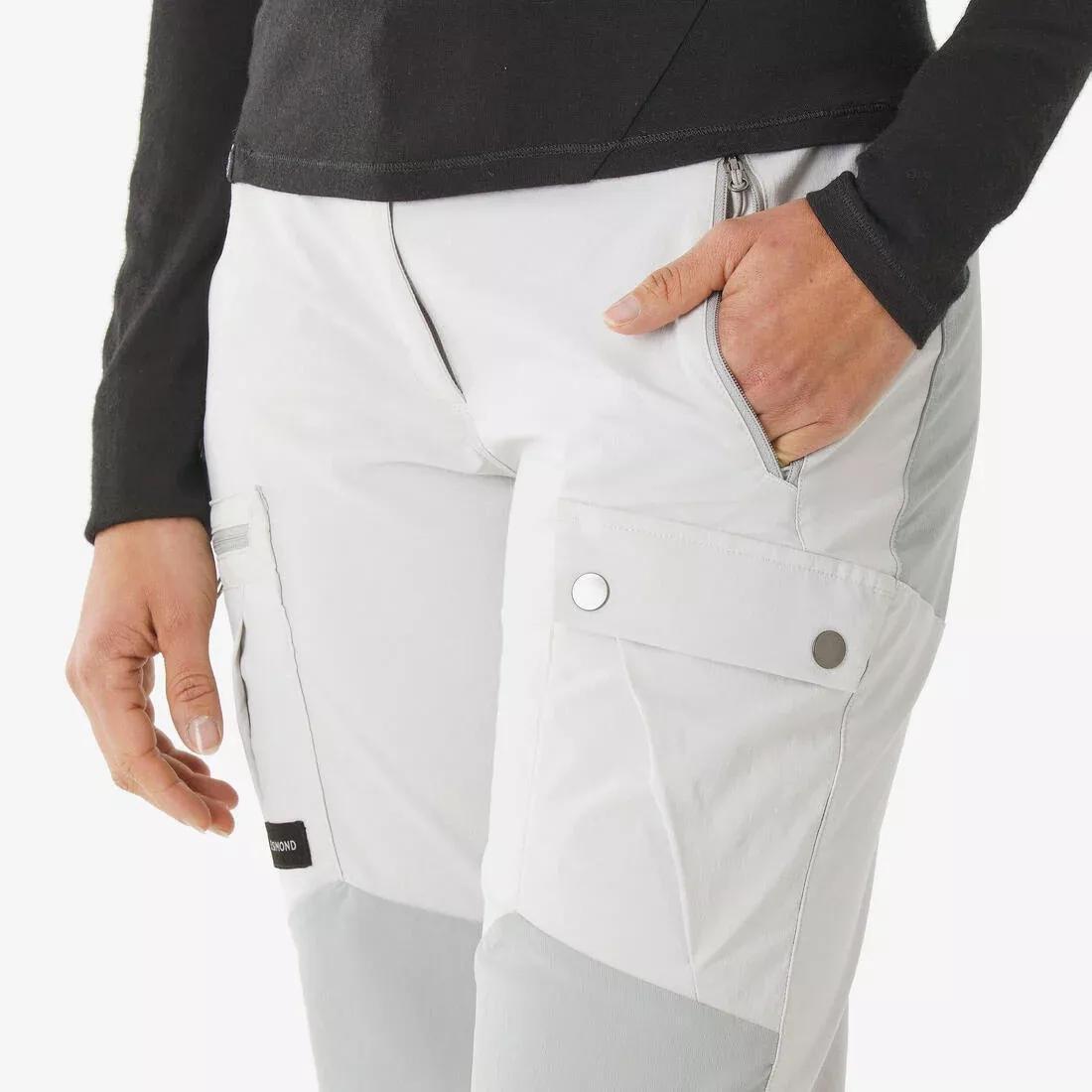 Women Mountain Trekking Resistant Trousers - MT500 V2, Grey, No Color, large image number 6