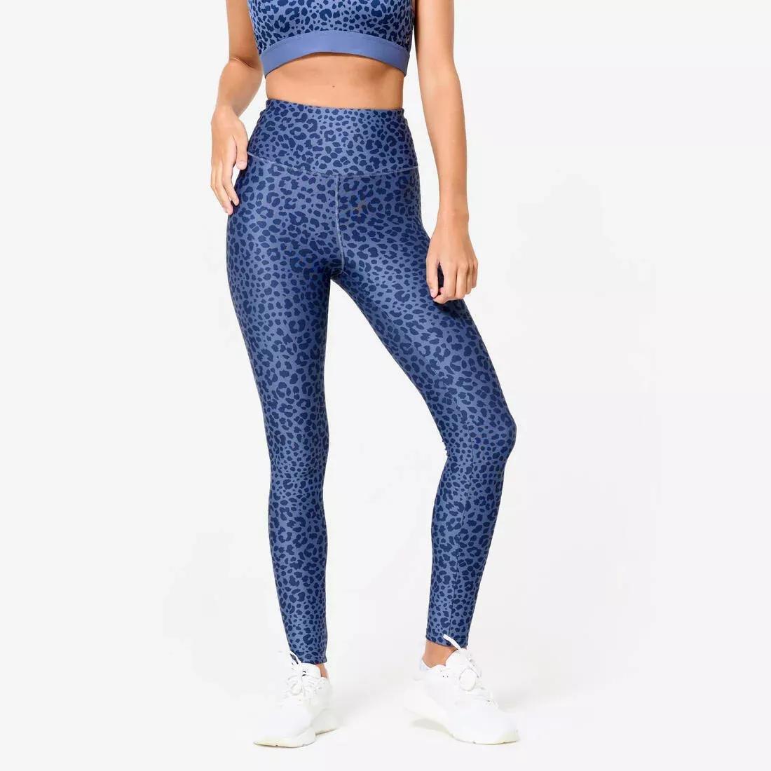 Women High-Waisted Fitness Leggings, Blue, No Color, large image number 0