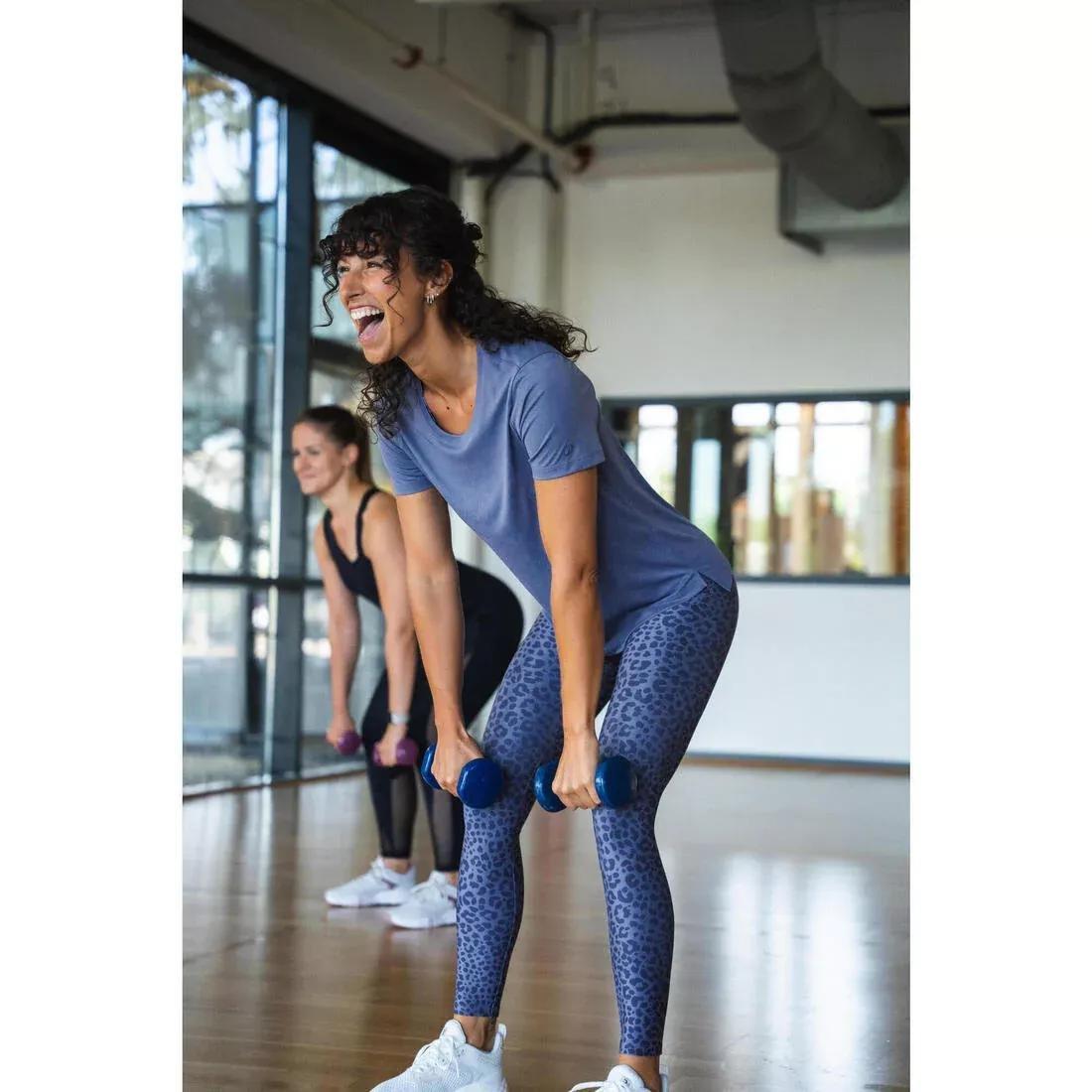 Women High-Waisted Fitness Leggings, Blue, No Color, large image number 7