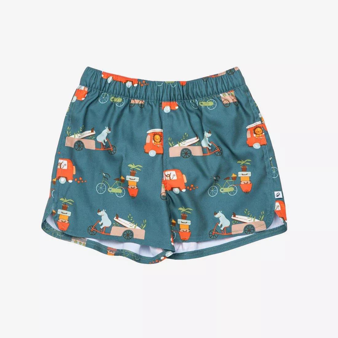 Kids Unisex swim shorts - wave, Khaki, No Color, large image number 0