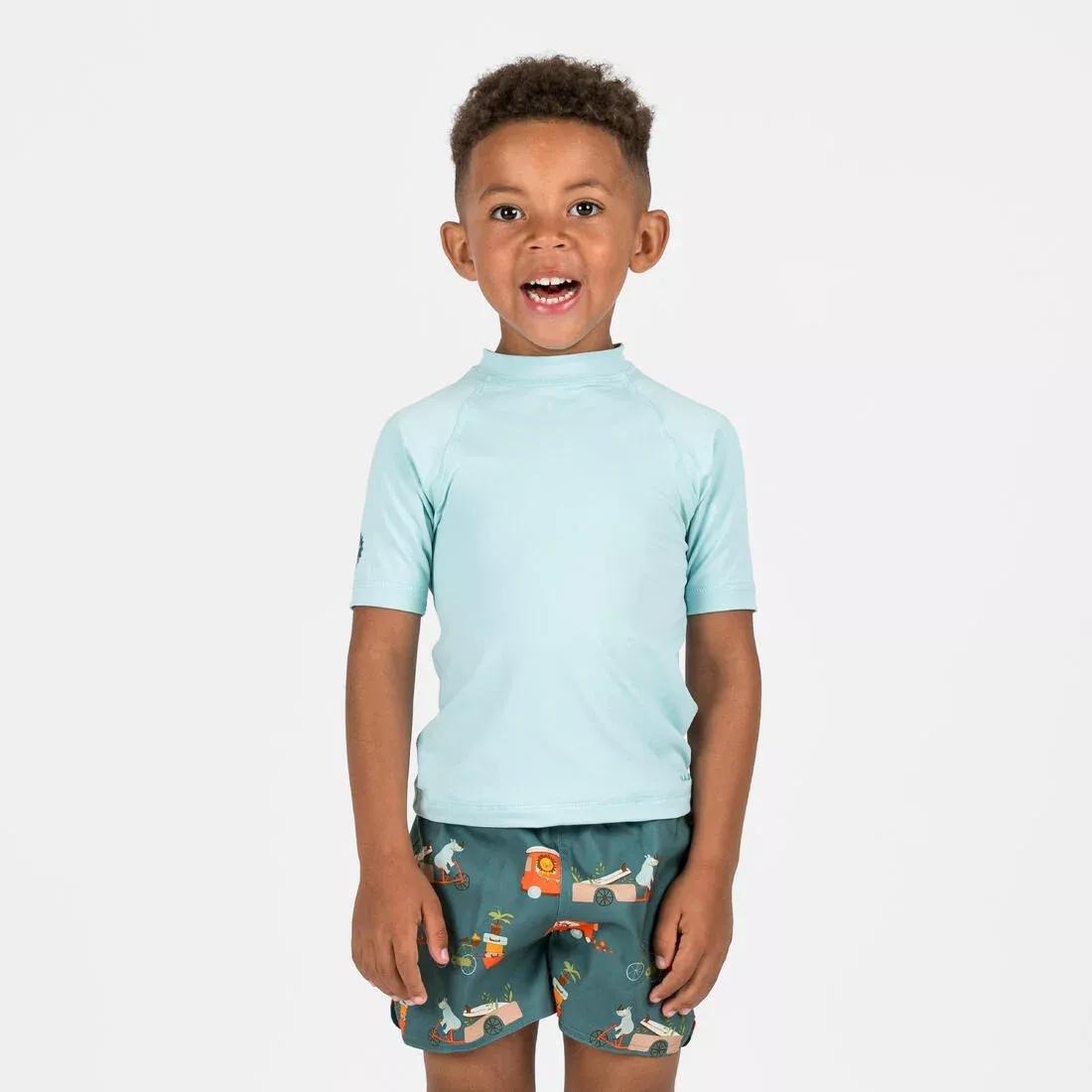 Kids Unisex swim shorts - wave, Khaki, No Color, large image number 2