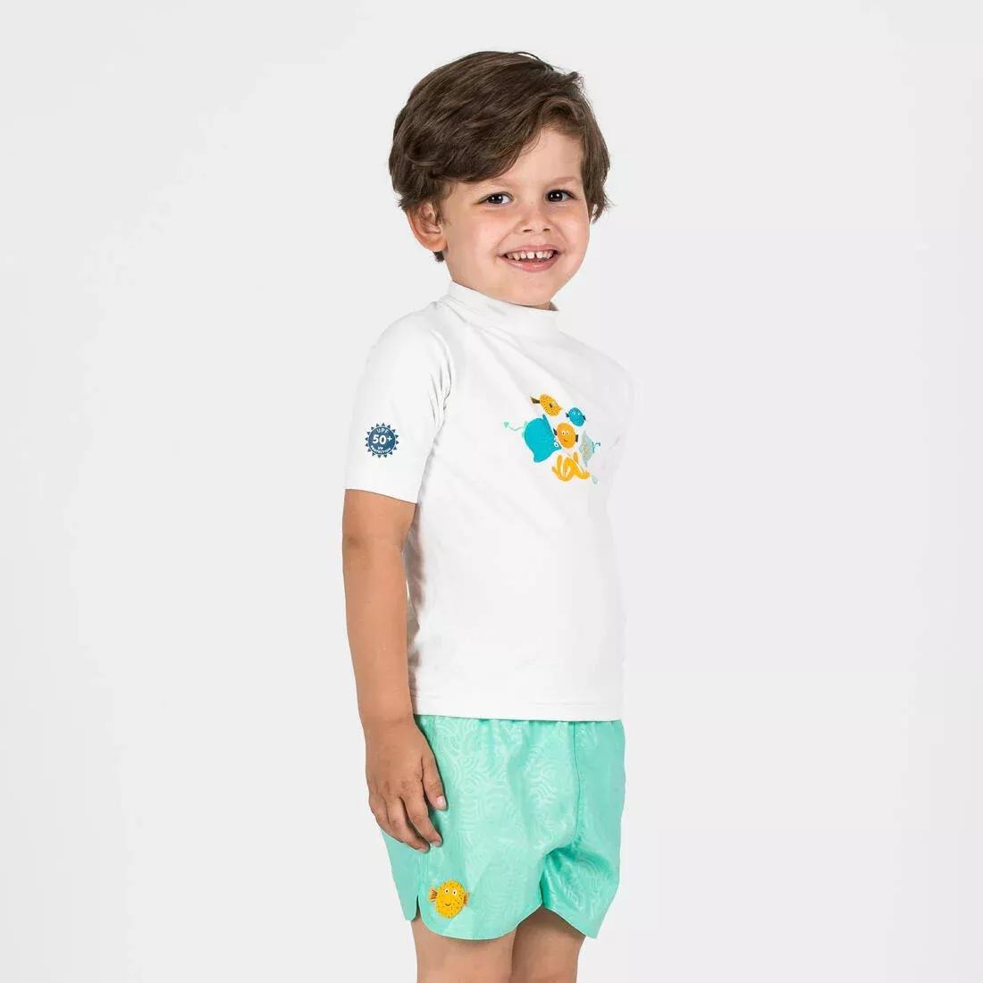 Kids Unisex swim shorts - wave, Khaki, No Color, large image number 4