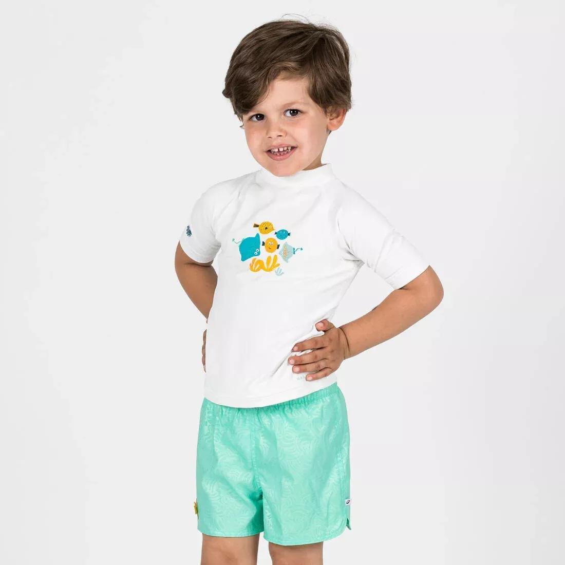 Kids Unisex swim shorts - wave, Khaki, No Color, large image number 6