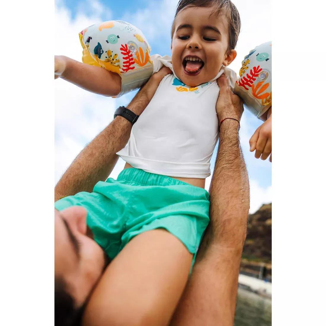 Kids Unisex swim shorts - wave, Khaki, No Color, large image number 8